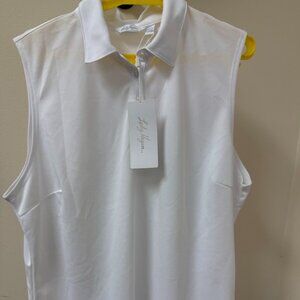 NWT - Lady Hagen White Sleeveless Polo
